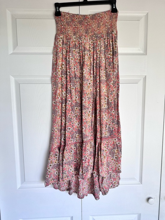 Patrons of Peace Dresses & Skirts - Patrons of Peace Pink Floral Asymmetrical Maxi Skirt
